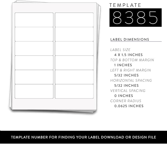 120 Printable Small Bottle Labels for 2 oz. and 4 oz. Bottles, 4 x 1.5 inches
