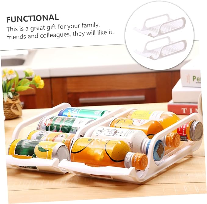 DOITOOL 4pcs Stackable Refrigerator Drink Storage Rack for Beverage Bowl Vegetable Holder Cold Storage Organizer for Fridge Efficient Vertical Practical Design