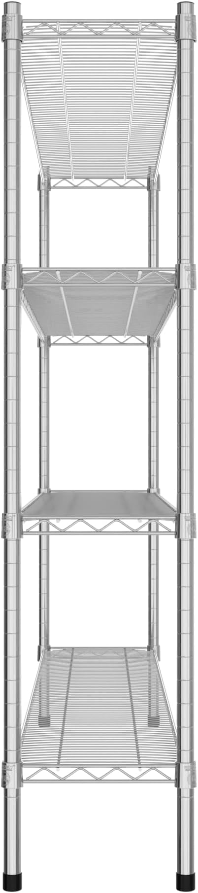 Commercial NSF Listed Chrome Stationary Wire Shelving Kit 12" x 60" x 54", with 4 Shelves Perfect for Warehouse, Walk-in Refrigerator, Freezer, Grocery Store, Restaurant, Dishroom