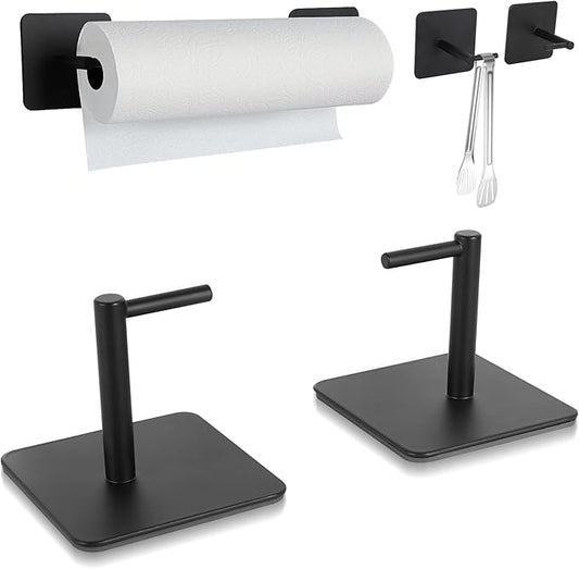 Paper Towel Holder Black Magnetic Mount Paper Tower Bar with Strong Magnetic Backing - for Kitchen,Refrigerator,Grill,Toolbox,Garage,Shop