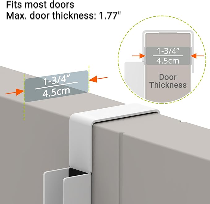 2-Pack Foldable Over The Door Organizer, 6 Grooves for Coats, Hats, Bags, Towels | Collapsible Storage Space Saver for Entryway, Bedroom, Bathroom, Dorm, Travel | White