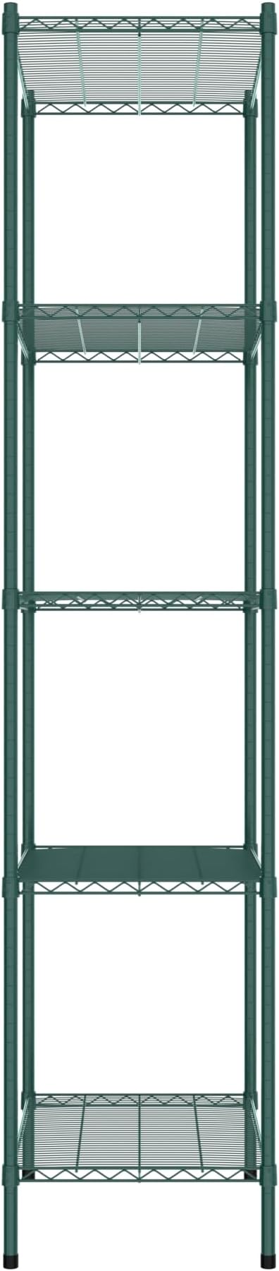 Commercial NSF Listed Green Epoxy Stationary Wire Shelving Kit 21" x 30" x 96", with 5 Shelves Perfect for Warehouse, Walk-in Refrigerator, Freezer, Grocery Store, Restaurant, Dishroom