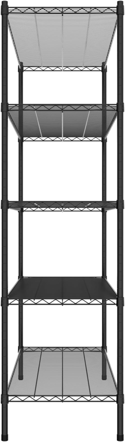 Commercial NSF Listed Black Epoxy Stationary Wire Shelving Kit 21" x 54" x 74", with 5 Shelves Perfect for Warehouse, Walk-in Refrigerator, Freezer, Grocery Store, Restaurant, Dishroom