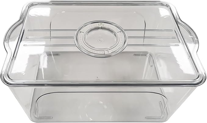 Food Storage Containers with Lids - Clear Plastic Stackable Storage Bins with Date Recorder for Fridge, Freezer, Kitchen Cabinet, Pantry Organization (Set of 3)