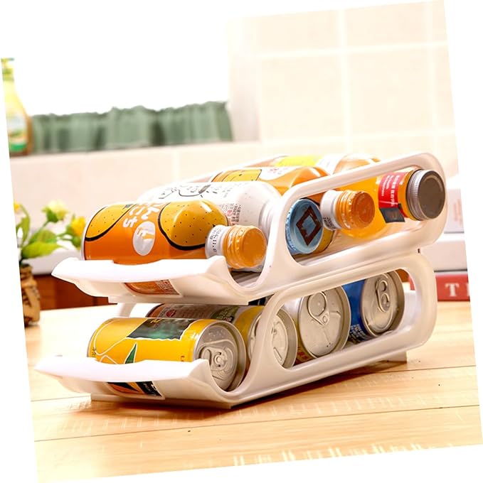 DOITOOL 4pcs Stackable Refrigerator Drink Storage Rack for Beverage Bowl Vegetable Holder Cold Storage Organizer for Fridge Efficient Vertical Practical Design