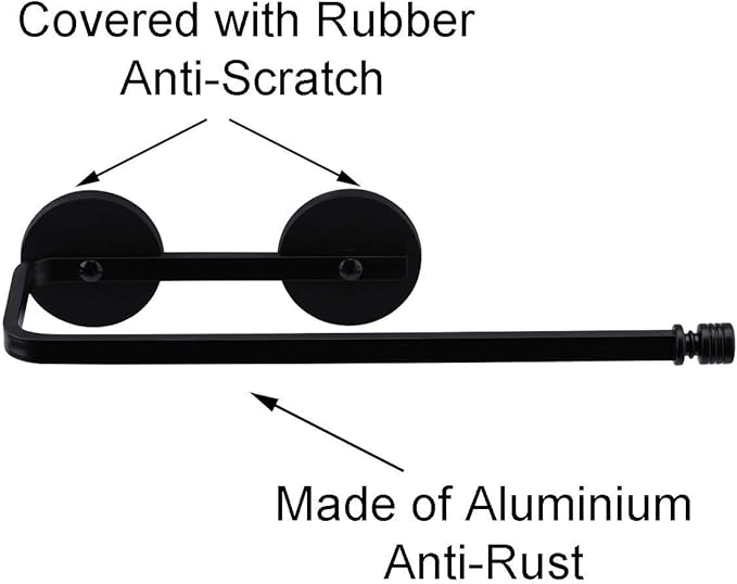 Magnetic Paper Towel Holder Paper Towel Rack Tower Bar for Refrigerator, Metal Cabinet Black