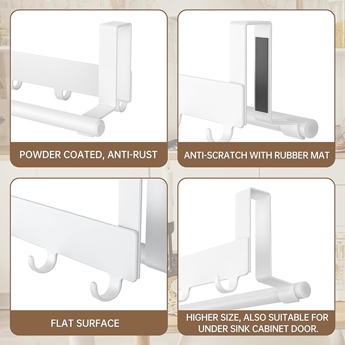 Over Cabinet Door Towel Holder Towel Rack Hand Towel Bar Towel Hook Tea Towel Hanger Multipurpose for Kitchen or Bathroom Sink