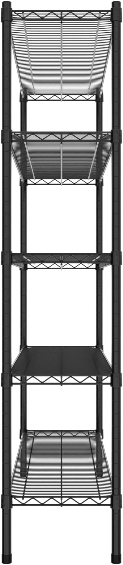 Commercial NSF Listed Black Epoxy Stationary Wire Shelving Kit 14" x 54" x 64", with 5 Shelves Perfect for Warehouse, Walk-in Refrigerator, Freezer, Grocery Store, Restaurant, Dishroom