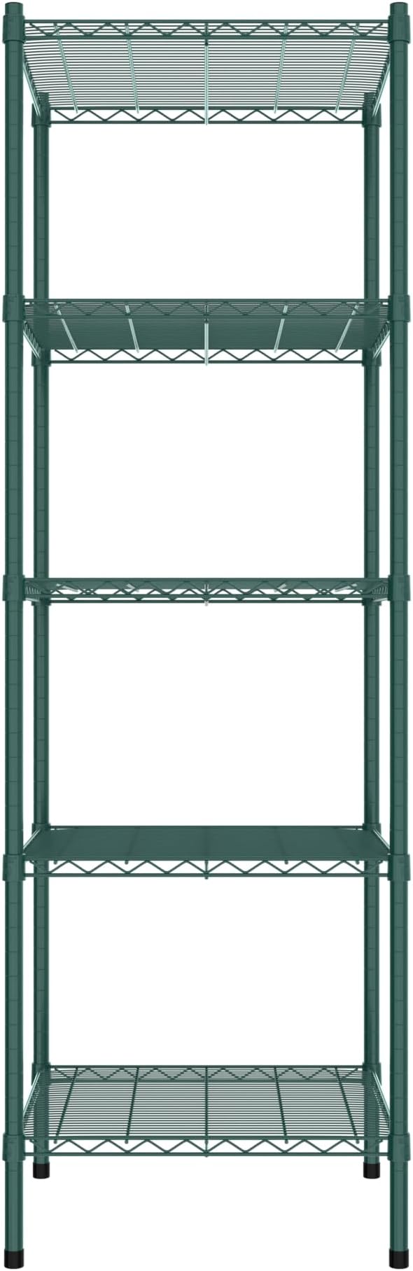 Commercial NSF Listed Green Epoxy Stationary Wire Shelving Kit 24" x 24" x 74", with 5 Shelves Perfect for Warehouse, Walk-in Refrigerator, Freezer, Grocery Store, Restaurant, Dishroom