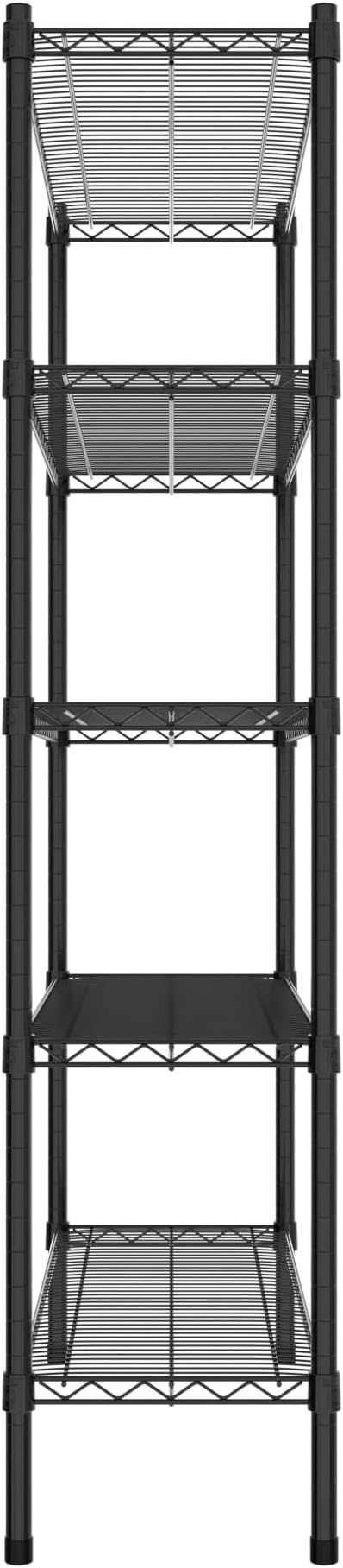 Commercial NSF Listed Black Epoxy Stationary Wire Shelving Kit 14" x 42" x 64", with 5 Shelves Perfect for Warehouse, Walk-in Refrigerator, Freezer, Grocery Store, Restaurant, Dishroom
