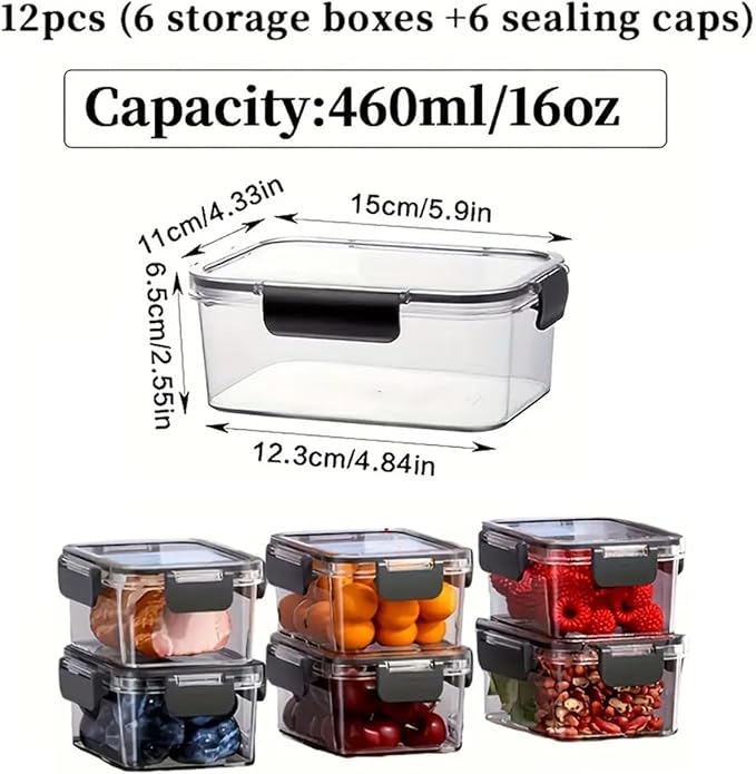 6cup Plastic Food Storage Containers with Lids Nestable Freezer Dishwasher Safe Rectangle Meal Prep Container Set