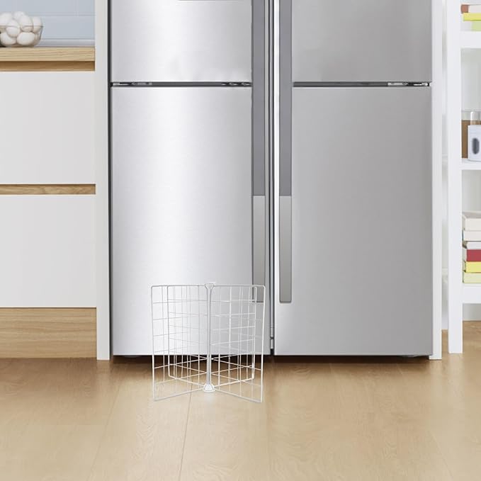 Freezer Separator Divider Wire Rack, 4-compartment Iron Wire Fridge Partition Organizer, 41x41x32cm Metal Storage Basket for Refrigerator and Deep Freezer Organization