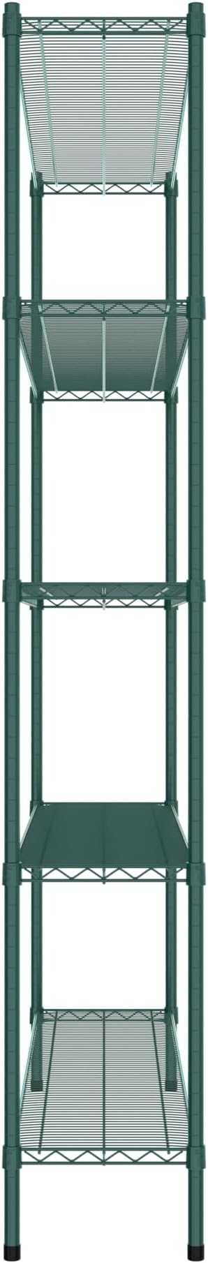 Commercial NSF Listed Green Epoxy Stationary Wire Shelving Kit 14" x 60" x 86", with 5 Shelves Perfect for Warehouse, Walk-in Refrigerator, Freezer, Grocery Store, Restaurant, Dishroom