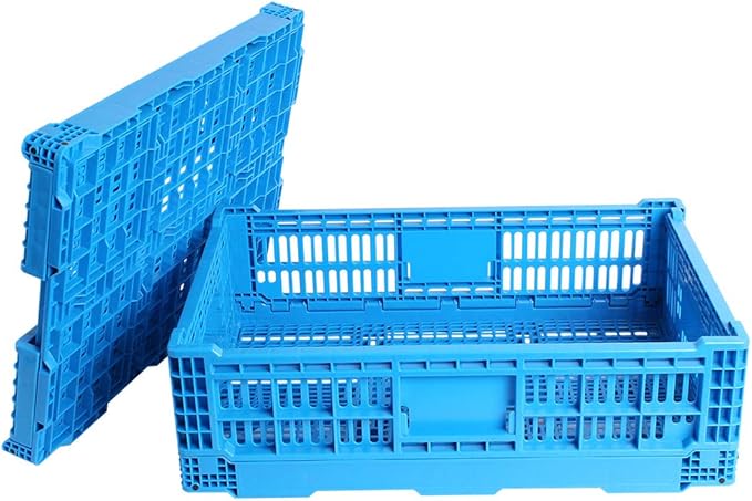 QTJH Collapsible Storage Bin Containe，43 Liter Transfer box,crate Transit storage of various items (23.6" L x 15.7" W x 7.1" H)