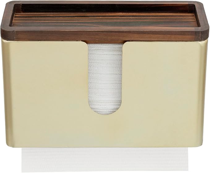 MyGift Gold Paper Towel Holder - Wall Mounted Paper Towel Dispenser & Bathroom Napkin Holder