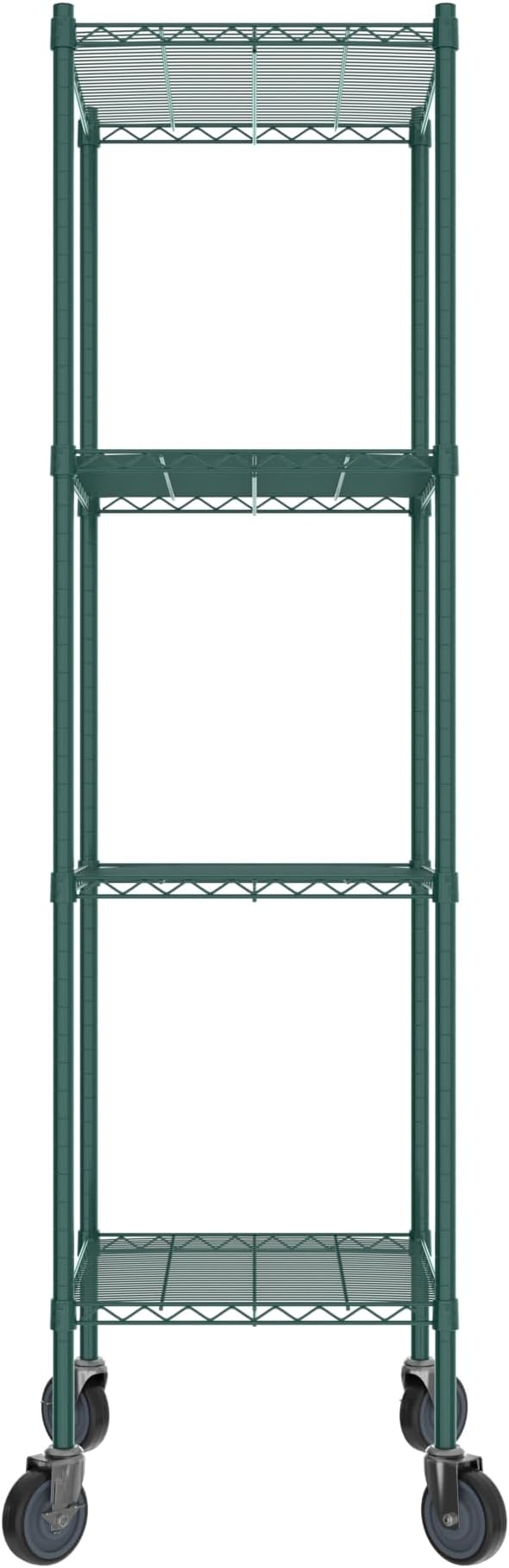 Commercial NSF Listed Green Epoxy Mobile Wire Shelving Kit 21" x 24" x 80", with 4 Shelves Perfect for Warehouse, Walk-in Refrigerator, Freezer, Grocery Store, Restaurant, Dishroom