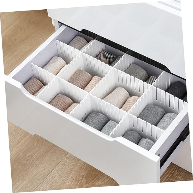 12pcs Adjustable Plastic Drawer Dividers Sub Organizers for Socks Underwear Makeup Kitchen Storage Versatile Storage