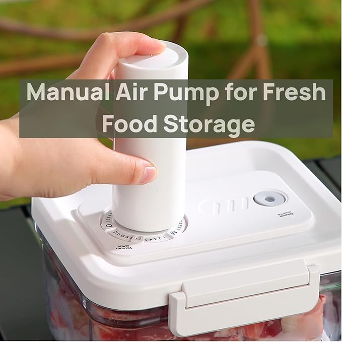 Bread Box with Vacuum Pump,Airtight Bread Box with Lid Time Recording, vacuum seal Bread Container，Reliable Material, Multiple Uses for Storging Fruits Cereal