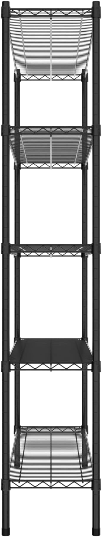 Commercial NSF Listed Black Epoxy Stationary Wire Shelving Kit 14" x 48" x 74", with 5 Shelves Perfect for Warehouse, Walk-in Refrigerator, Freezer, Grocery Store, Restaurant, Dishroom