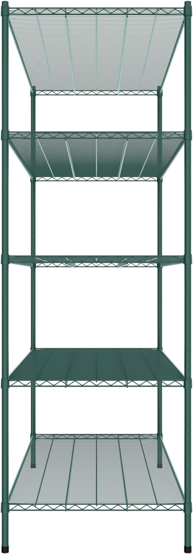 Commercial NSF Listed Green Epoxy Stationary Wire Shelving Kit 30" x 72" x 86", with 5 Shelves Perfect for Warehouse, Walk-in Refrigerator, Freezer, Grocery Store, Restaurant, Dishroom