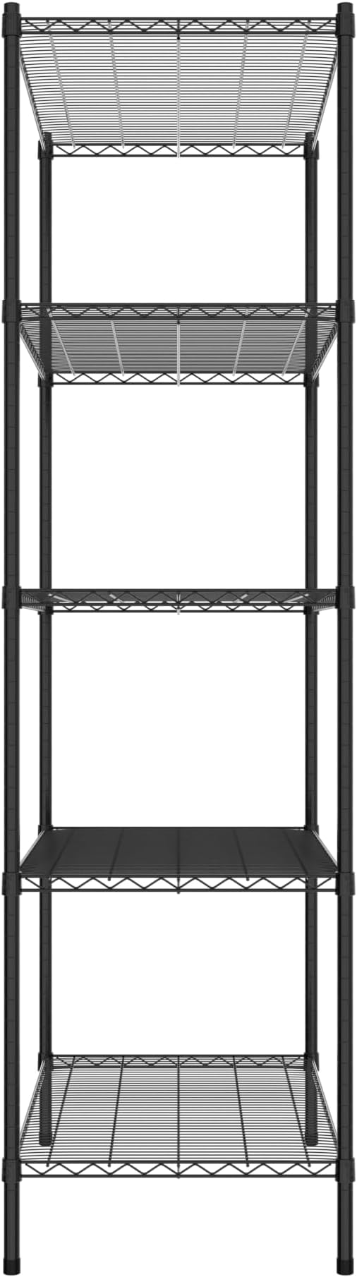 Commercial NSF Listed Black Epoxy Stationary Wire Shelving Kit 24" x 42" x 86", with 5 Shelves Perfect for Warehouse, Walk-in Refrigerator, Freezer, Grocery Store, Restaurant, Dishroom