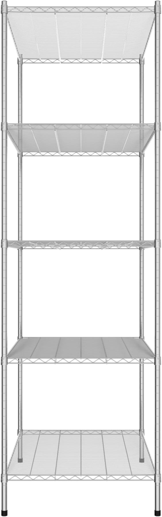Commercial NSF Listed Chrome Stationary Wire Shelving Kit 30" x 48" x 96", with 5 Shelves Perfect for Warehouse, Walk-in Refrigerator, Freezer, Grocery Store, Restaurant, Dishroom
