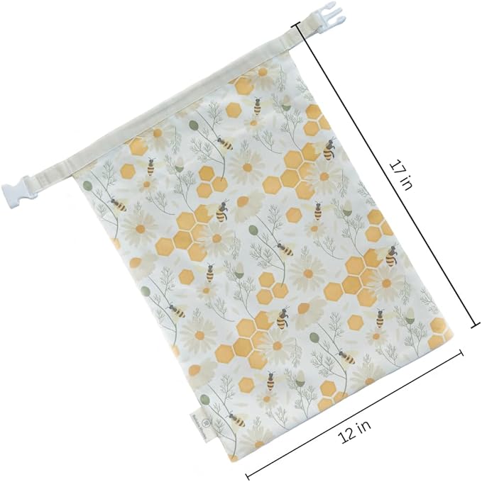 Reliable Rhodes Reusable Beeswax Bread Bag 2 Pack –12x17 Bread Bag for Homemade Sourdough, Beeswax Coated Organic Cotton Storage Bag for Loaf Baguette, Freezer Safe, Eco-Friendly Wrap Honeybee