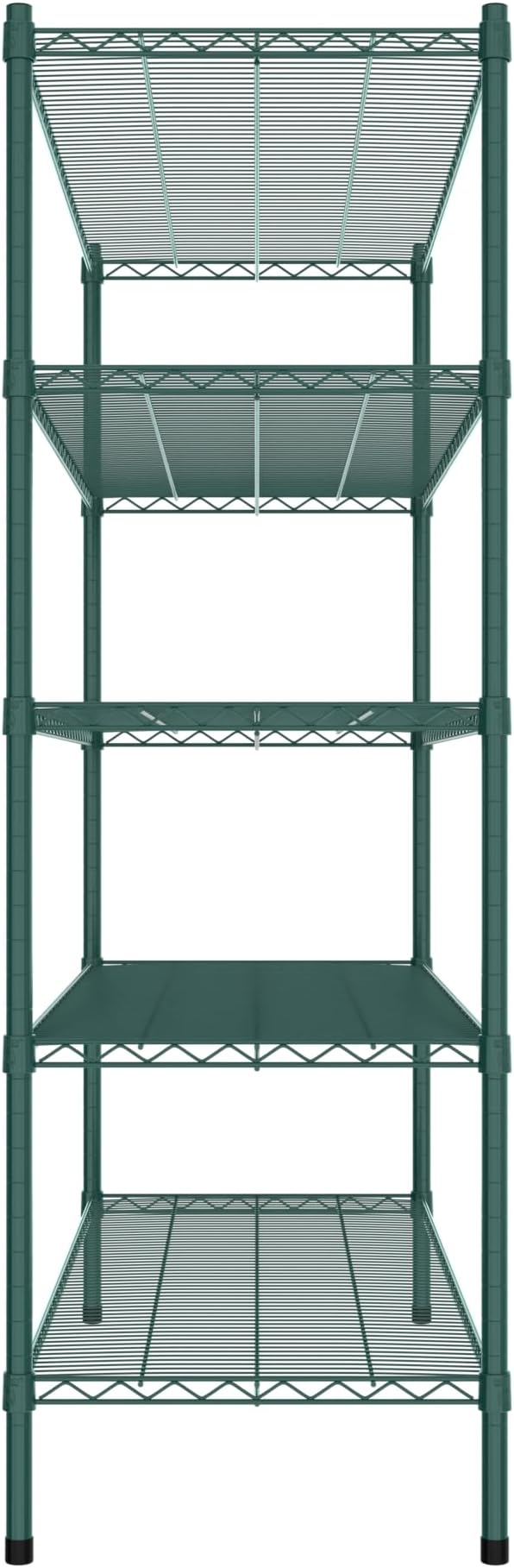 Commercial NSF Listed Green Epoxy Stationary Wire Shelving Kit 21" x 54" x 64", with 5 Shelves Perfect for Warehouse, Walk-in Refrigerator, Freezer, Grocery Store, Restaurant, Dishroom