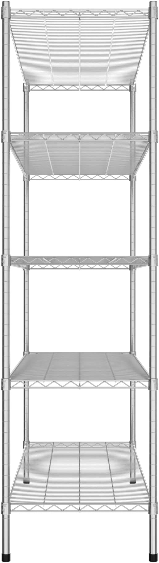 Commercial NSF Listed Chrome Stationary Wire Shelving Kit 21" x 54" x 74", with 5 Shelves Perfect for Warehouse, Walk-in Refrigerator, Freezer, Grocery Store, Restaurant, Dishroom