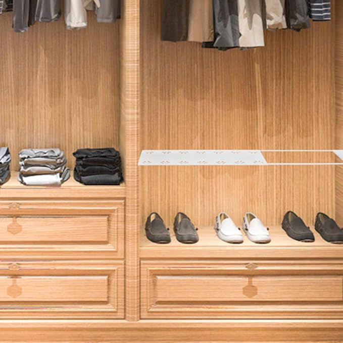 Healifty 3pcs Adjustable Tension Shelf Divider for Closet and Wardrobe, Expandable Storage Organizer Rack 32-48cm Length, 10cm Width, Easy Install for Cabinet and Cupboard Storage