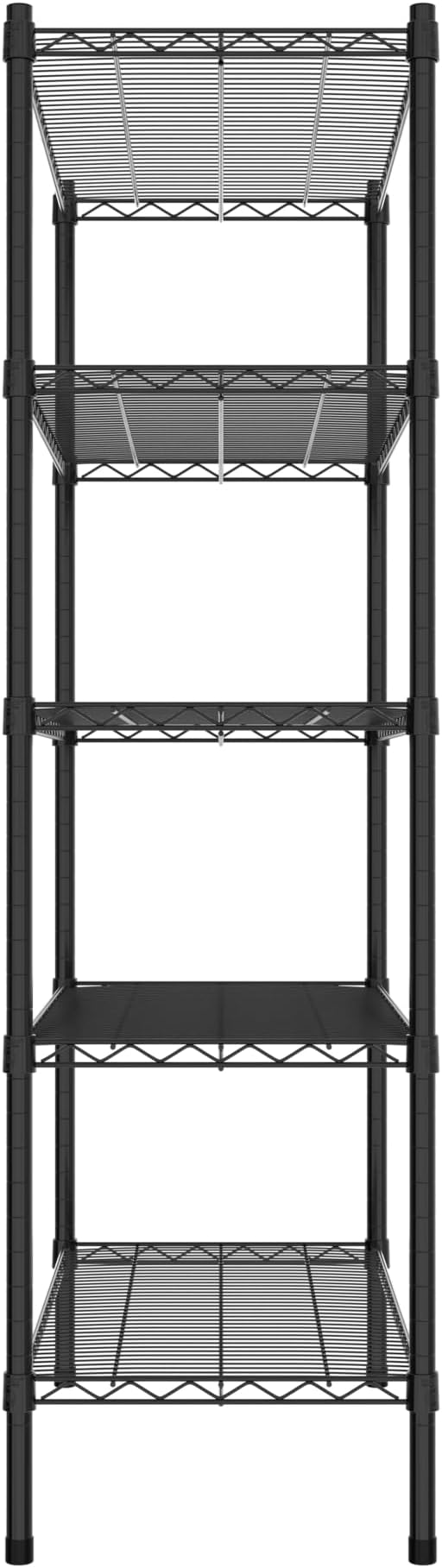 Commercial NSF Listed Black Epoxy Stationary Wire Shelving Kit 18" x 36" x 64", with 5 Shelves Perfect for Warehouse, Walk-in Refrigerator, Freezer, Grocery Store, Restaurant, Dishroom