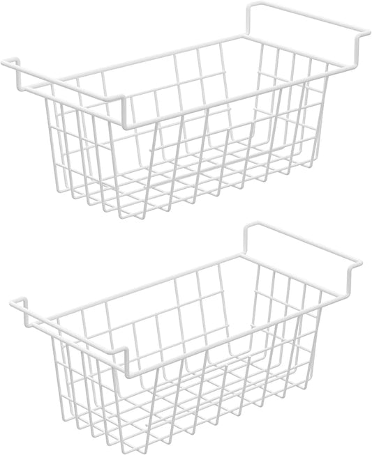 blitzlabs Chest Freezer Organizer Bins, Deep Freezer Basket Storage Wire Metal Hanging Baskets 17.5inch 2Packs