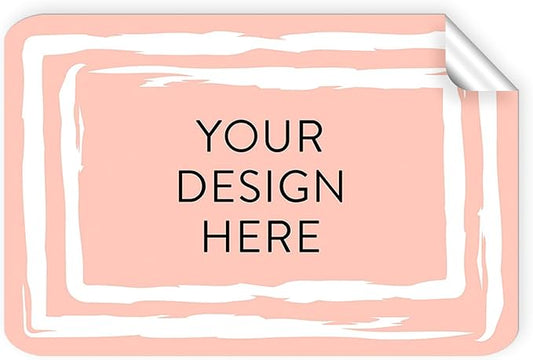 100 Custom Vinyl Stickers - Upload Your own Image, Text, Design, Logo - Personalized Logo Labels for Handmade, Packaging, Bottle, Jars, Candle, Brand Stickers (Peach, 6x4)