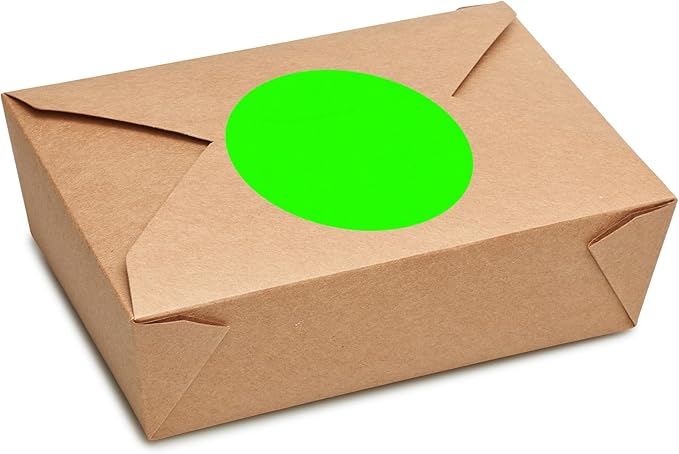 ChromaLabel 3 Inch Round Sticker Labels, High Visibility Removable Stickers Label, Easy to Write On Color Coding Labels - 500 Sticky Dots per Roll, Matte Finish Fluorescent Green Dot Stickers