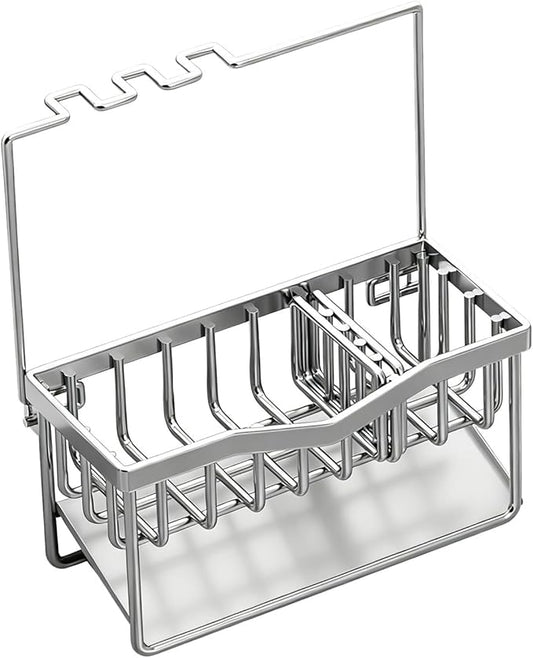 FUOYLOO Sink Organizer Rack For Kitchen Sponge Storage Holder Sink Box Holder Soap Dispenser Tray Countertop Accessories Storage Rack