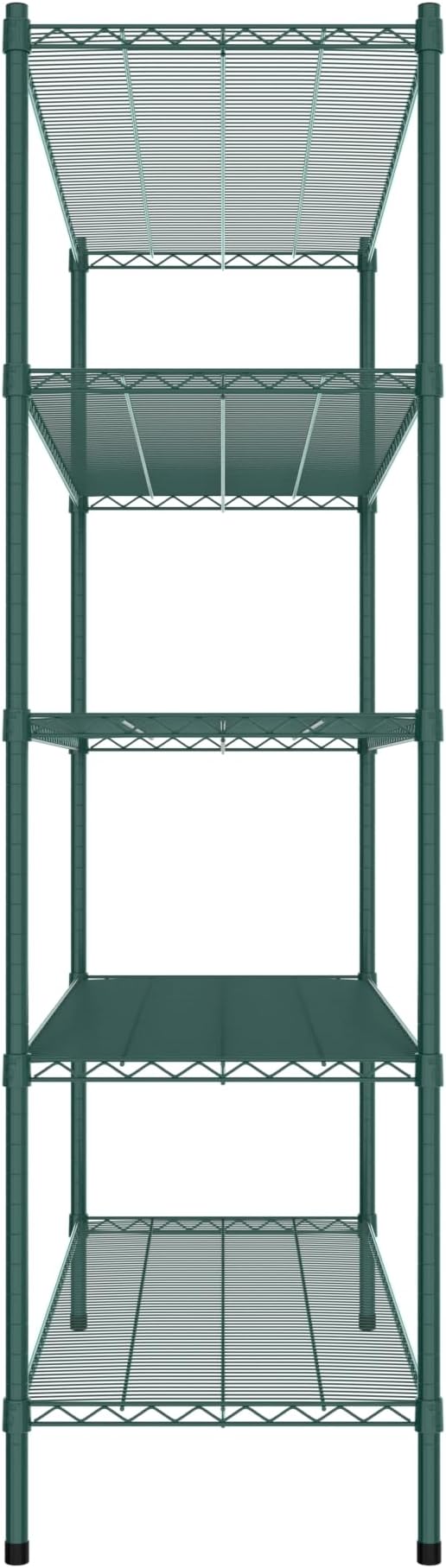 Commercial NSF Listed Green Epoxy Stationary Wire Shelving Kit 21" x 60" x 74", with 5 Shelves Perfect for Warehouse, Walk-in Refrigerator, Freezer, Grocery Store, Restaurant, Dishroom