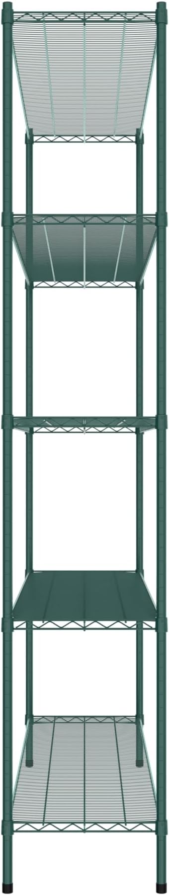 Commercial NSF Listed Green Epoxy Stationary Wire Shelving Kit 18" x 72" x 96", with 5 Shelves Perfect for Warehouse, Walk-in Refrigerator, Freezer, Grocery Store, Restaurant, Dishroom