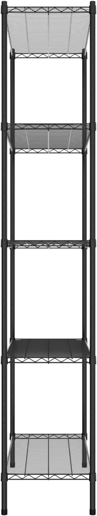 Commercial NSF Listed Black Epoxy Stationary Wire Shelving Kit 18" x 42" x 96", with 5 Shelves Perfect for Warehouse, Walk-in Refrigerator, Freezer, Grocery Store, Restaurant, Dishroom