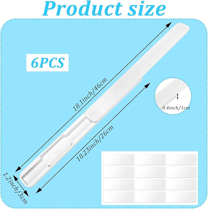6 Pcs Adhesive Sliders for Cabinets Pull Out Drawer Organizer Accessories Pull Out Rail for Baskets,Bins,Cabinet,Shelves Basket Office Glide Cabinet Tracks Runner DIY Drawer Organizers Slides