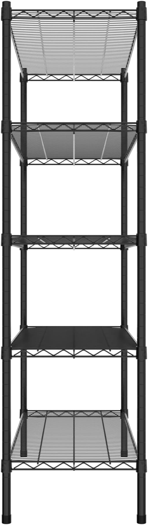 Commercial NSF Listed Black Epoxy Stationary Wire Shelving Kit 18" x 42" x 64", with 5 Shelves Perfect for Warehouse, Walk-in Refrigerator, Freezer, Grocery Store, Restaurant, Dishroom