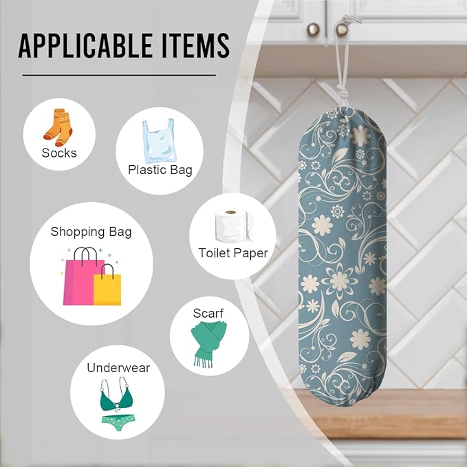 Grocery Bag Storage Dispenser, Washable Grocery Wall Mount Organizer, Shopping Garbage Bags Carrier for Home, Kitchen, Travelling, Gifts for Women Family Friends Grandma Mom