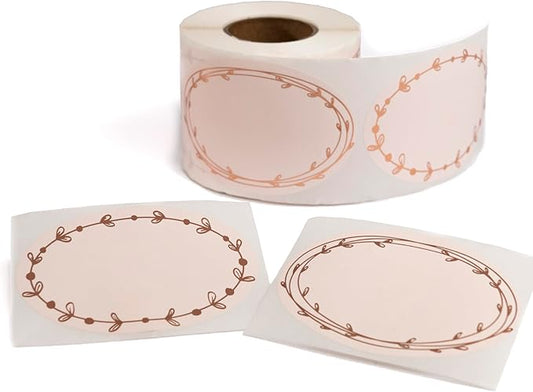 MONEST Waterproof & Oil Resistant Jar & Lid Stickers - Pantry/Canning, Spice & Bottle Labels (Rose Gold Flower 2x3)