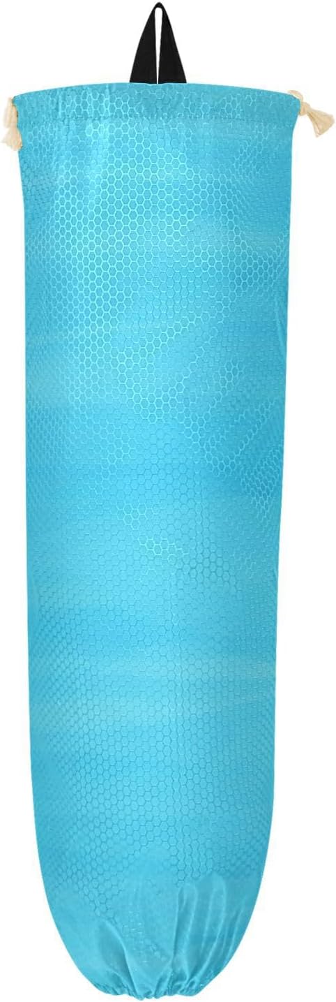 1 PC Plastic Bag Holder Wall Mount for Grocery, Shopping, and Trash Storage - Kitchen Closet Organizer Dispenser, 22 x 9 Inch, Sky Blue