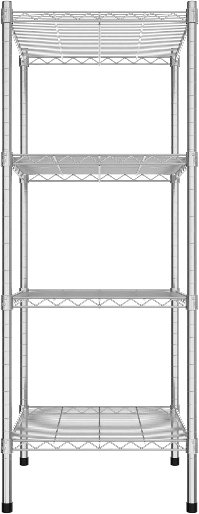 Commercial NSF Listed Chrome Stationary Wire Shelving Kit 21" x 24" x 54", with 4 Shelves Perfect for Warehouse, Walk-in Refrigerator, Freezer, Grocery Store, Restaurant, Dishroom