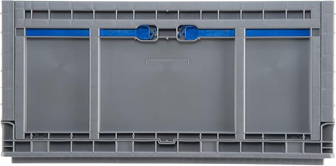 Hudson Exchange 23.62 x 15.75 x 11.81" (15.2 Gallon, 160 Pack) Collapsible Straight Wall Handled Storage Container Tote, Gray