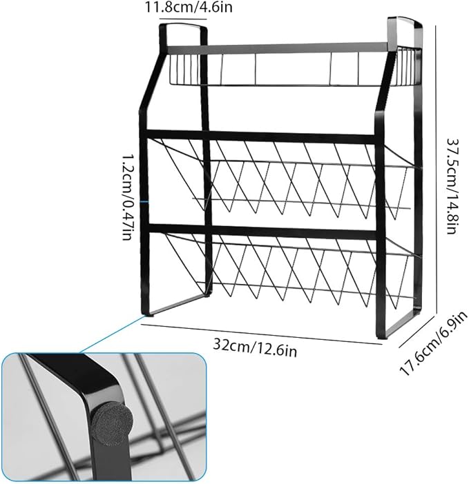 Tomorotec 3-Tier Compact Size Kitchen Spice Organizer Shelf Rack Storage, Bar Storage Cabinet Organization, Kitchen Counter & Cabinet Shelf Organizer