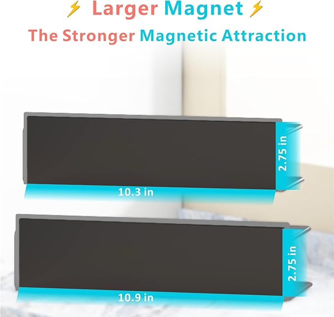 Roysili Magnetic Spice Rack For Refrigerator, Space Saving Magnetic Shelf For Fridge Grey 4 Pack