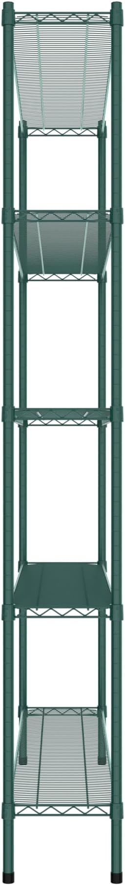 Commercial NSF Listed Green Epoxy Stationary Wire Shelving Kit 12" x 60" x 86", with 5 Shelves Perfect for Warehouse, Walk-in Refrigerator, Freezer, Grocery Store, Restaurant, Dishroom