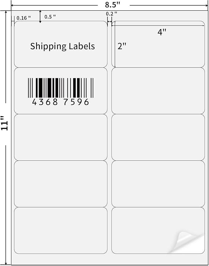 YEGAWEN Transparent Stickers Labels - 2" x 4" Clear Address Labels Mailing Stickers for Laser/Inkjet Printer 8.5"×11"- 20 Sheet