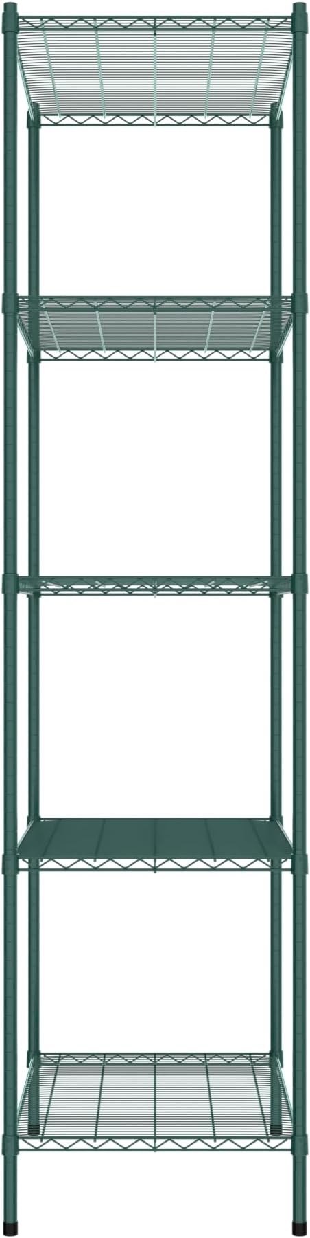 Commercial NSF Listed Green Epoxy Stationary Wire Shelving Kit 24" x 36" x 96", with 5 Shelves Perfect for Warehouse, Walk-in Refrigerator, Freezer, Grocery Store, Restaurant, Dishroom